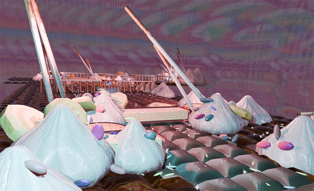 Meringues and pocky décor.